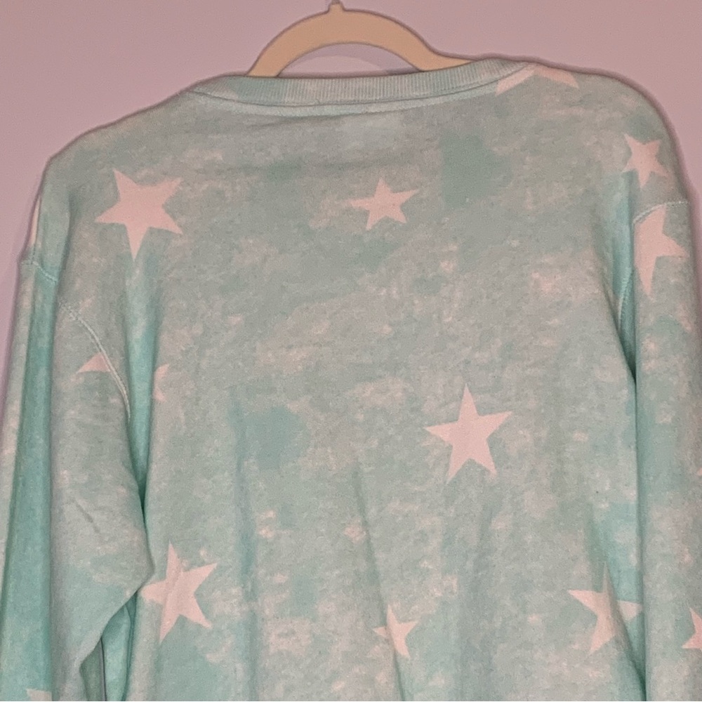 Dreamsicle Mint Green Sweatshirt with Subtle White Stars and Shading NWT - Picture 4 of 8